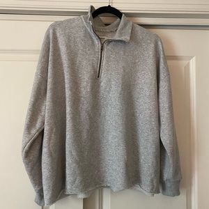 Aerie oversized gray quarter zip size small